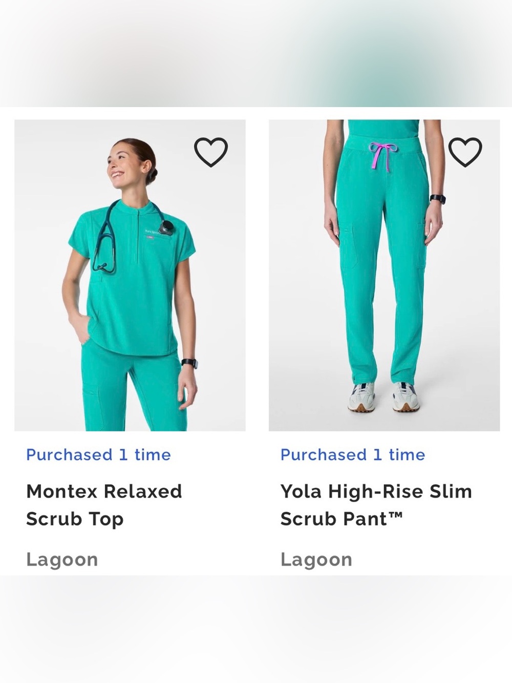 Brand New Figs scrub set in Lagoon Color Size M